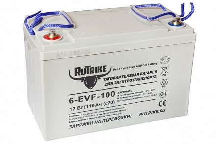 Тяговый гелевый аккумулятор RuTrike 6-EVF-100 (12V100A/H C3), фото 1