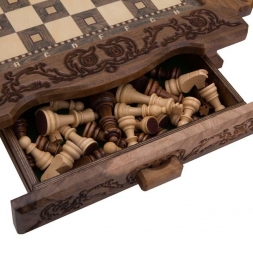 Шахматы резные в ларце 40 с ящиками, Avetyan, фото 1