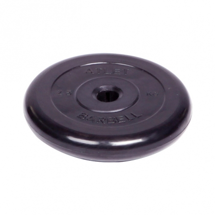 Диск обрезиненный Barbell Atlet d 31 мм чёрный 2,5 кг, фото 1
