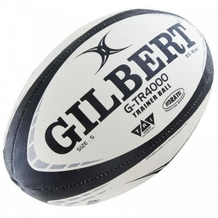 Мяч для регби &quot;GILBERT G-TR4000&quot; арт.42097705, р.5, резина, ручная сшивка, бело-черно-серый, фото 1