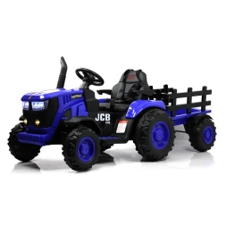 Электромобиль трактор с прицепом JCB 8330 синий, фото 1