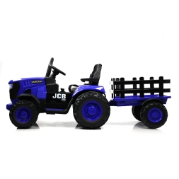 Электромобиль трактор с прицепом JCB 8330 синий, фото 2