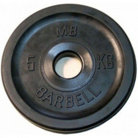 Диск BARBELL Евро-классик обрезиненный черный, 5 кг., фото 1