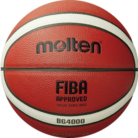 Мяч баск. &quot;MOLTEN B5G4000&quot; р.5, FIBA Appr, 12 пан, композит.кожа (ПУ),бут.кам,нейл.корд,кор-беж-чер, фото 1