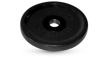 Диск BARBELL Евро-классик обрезиненный черный, 10 кг., фото 1