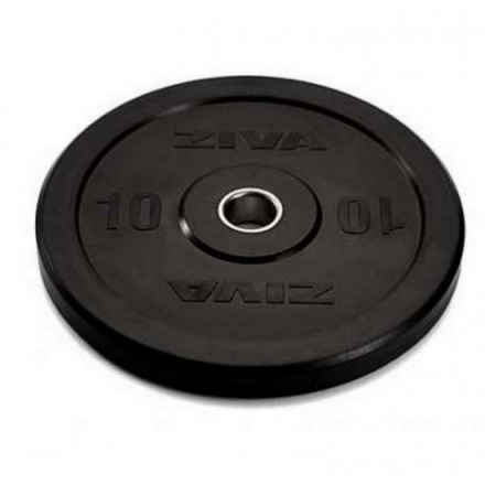 Диск бампированный ZIVA 10 кг серия Pro FЕ (резиновое покрытие) черный, фото 1