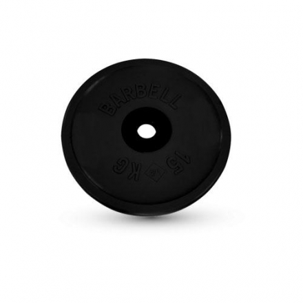 Диск BARBELL Евро-классик обрезиненный черный, 15 кг., фото 1