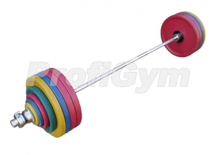   Штанга рекордная олимпийская 232,5 кг в наборе, цветная ШП-006, фото 1