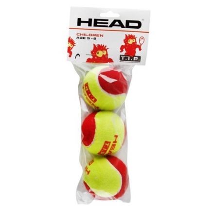 Мяч теннисный HEAD T.I.P Red, арт.578113,уп.3 шт, фетр,нат.резина,желто-красный, фото 1