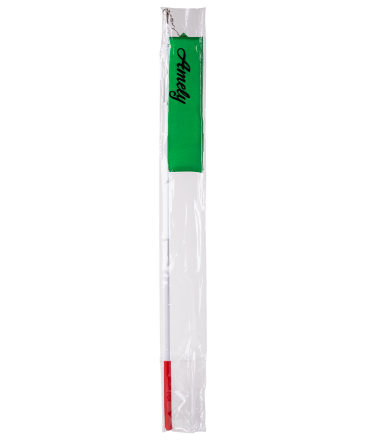 Лента для художественной гимнастики AGR-201 4м, с палочкой 46 см, зеленый, фото 4