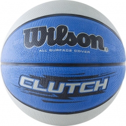 Мяч баскетбольный WILSON Clutch 295, размер 7, резина, бутил. камера,  сине-черно-серый