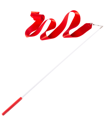 Лента для художественной гимнастики AGR-201 4м, с палочкой 46 см, красный, фото 1
