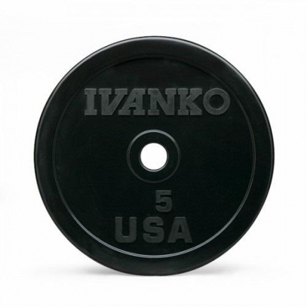 Бампированный обрезиненный диск IVANKO OBP-5KG (5 кг), фото 1