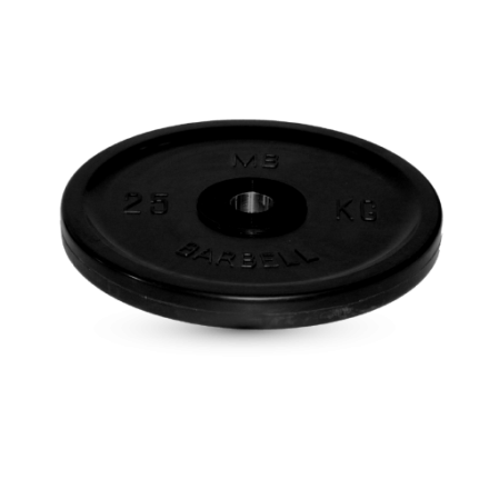 Диск BARBELL Евро-классик обрезиненный черный, 25 кг., фото 1