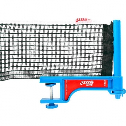 Сетка для наст. тенниса DHS P202, в компл. с пластмас. стойками, синяя, фото 1