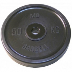 Диск BARBELL Евро-классик обрезиненный черный, 50 кг.