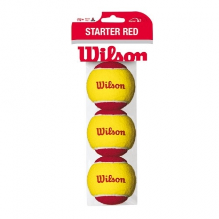 Мяч теннисный WILSON Starter Red, арт.WRT137001,уп.3 шт, фетр,нат.резина,желто-красный, фото 1