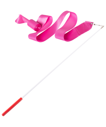 Лента для художественной гимнастики AGR-201 4м, с палочкой 46 см, розовый, фото 1