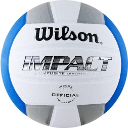 Мяч волейбольный &quot;Wilson Impact&quot;, размер 5, синт.кожа (композит), бело-сине-серый