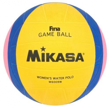 Мяч для водного поло профессиональный &quot;MIKASA&quot; FINA Approved, резина, размер женский, желто-сине-розовый, фото 1