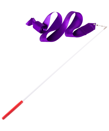 Лента для художественной гимнастики AGR-201 4м, с палочкой 46 см, фиолетовый, фото 1