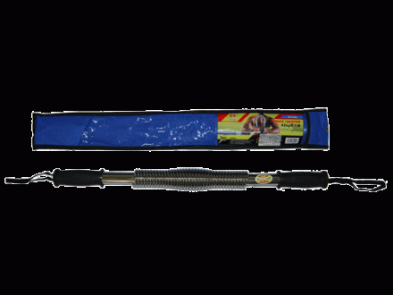 Эспандер - палка нагрузка 50 кг (хромированный металл, пластиковые ручки) , фото 1
