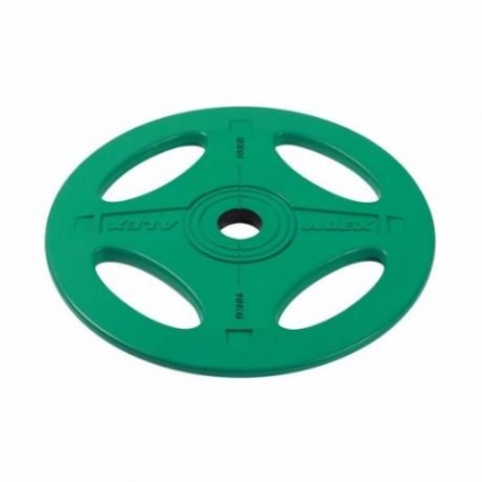 Олимпийский обрезиненный диск 10 кг, зеленый, фото 1