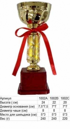 Кубок 1002 С h-20см (чаша), фото 1