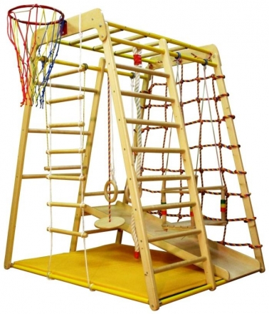 Детский спортивный комплекс Вертикаль Весёлый Малыш Wood горка фанерная, фото 1