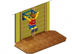 Турник навесной на гимнастическую стенку, металлический,  шт., фото 1