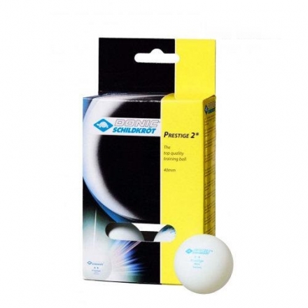 Мячики для настольного тенниса DONIC PRESTIGE 2, 6 шт, белые, фото 1