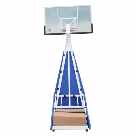 Баскетбольная мобильная стойка DFC STAND72G PRO 180x105см (стекло 12мм, шесть коробов), фото 3