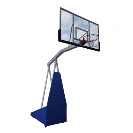 Баскетбольная мобильная стойка DFC STAND72G PRO 180x105см (стекло 12мм, шесть коробов), фото 1