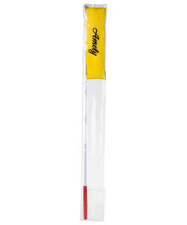 Лента для художественной гимнастики AGR-201 6м, с палочкой 56 см, желтый, фото 4