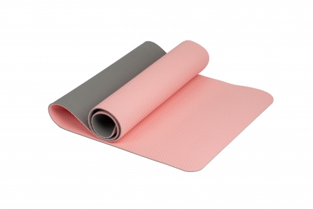Коврик для йоги 6 мм TPE розовый, фото 1