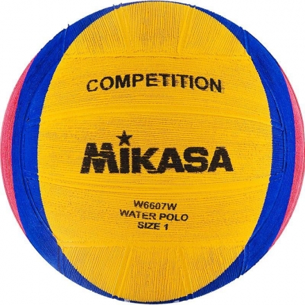 Мяч для водного поло &quot;MIKASA&quot;, резина, юношеский, размер 1, дл. окр. 50-51,5см, желто-сине-розовый, фото 1