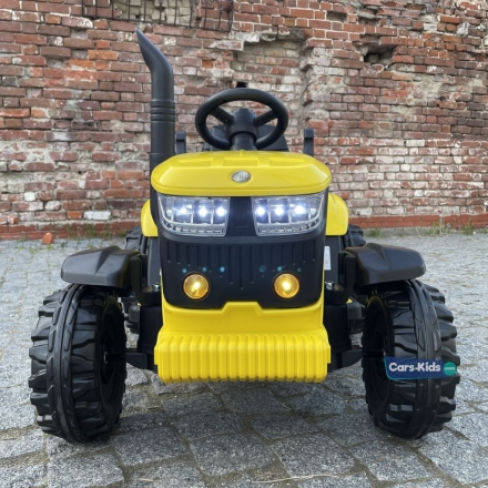 Электромобиль трактор с прицепом JCB 8330 жёлтый, фото 7