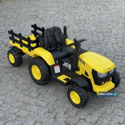 Электромобиль трактор с прицепом JCB 8330 жёлтый, фото 2