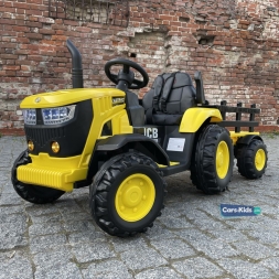 Электромобиль трактор с прицепом JCB 8330 жёлтый, фото 1