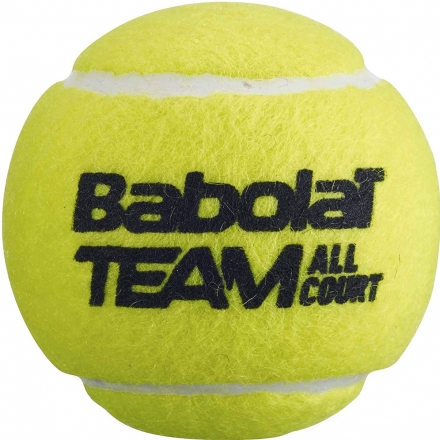 Мяч теннисный BABOLAT Team All Court,арт.502081, уп.4 шт,одобр.ITF, сукно, нат.резина,желтый, фото 2