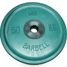 Диск BARBELL Евро-классик обрезиненный цветной, 50 кг., фото 1