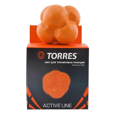 Мяч для тренировки скорости реакции &quot;TORRES Reaction ball&quot;, диаметр 8 см, резина, оранжевый, фото 1