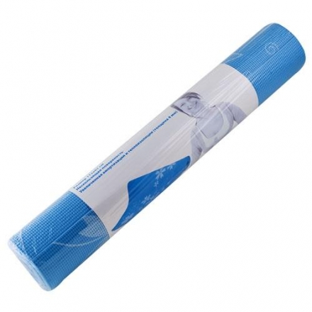 Коврик для йоги &quot;TORRES&quot;, PVC 4 мм, нескользящее покрытие, голубо-белый, фото 2