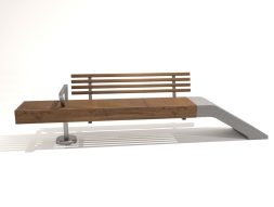 Скамейка «Хай Лайн» бетонная, габариты(см) - 292*59*85, вес - 250 кг, фото 1