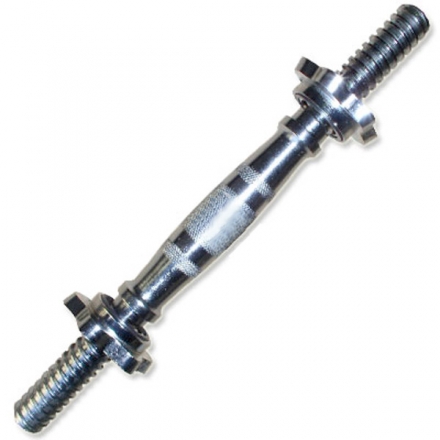 Гриф гантельный L-41см d-30мм хромированный с анатомической ручкой замок-гайка, фото 1