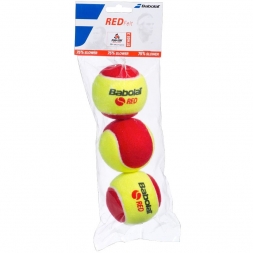 Мяч теннисный BABOLAT Red, арт.501036,уп.3 шт, войлок, шерсть, нат.резина, желто-красный