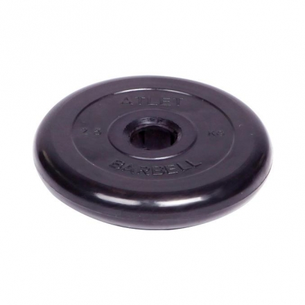 Диск обрезиненный Barbell Atlet d 51 мм чёрный 2,5 кг, фото 1