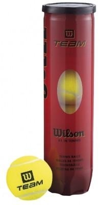 Мяч теннисный WILSON TeamW Practice, тренировочный, для любых покрытий, 4 мяча в пласт. банке, желтый, фото 1