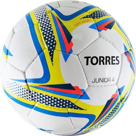 Мяч футбольный &quot;TORRES Junior-4&quot; р.4, бело-желто-голубой, фото 2