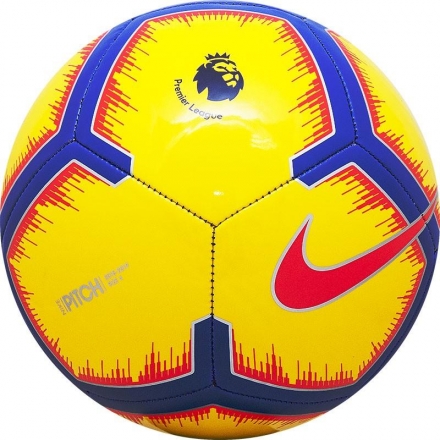 Мяч футбольный любительский &quot;NIKE Pitch PL&quot;, р. 4, желто-красный-фиолетовый , фото 1